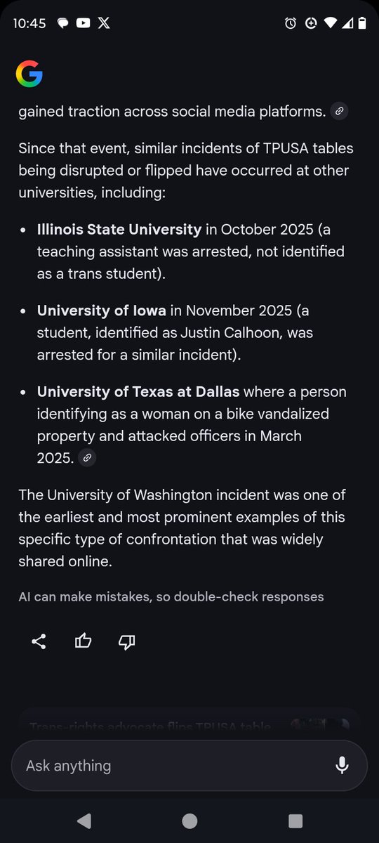 Zelda_vue's tweet image. It&apos;s false. The incident in the video was a 2023 thing. That person was NOT arrested... And if y&apos;all paid attention. The person was smiling after knocking the table over as were the people who were on the other side of it.

Most likely staged hyperbole for y&apos;all maga dummies.