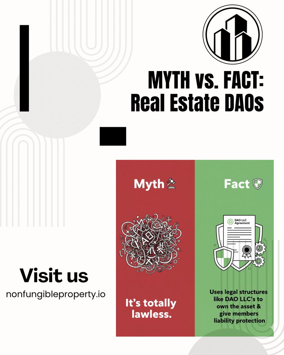 nfp_eth's tweet image. MYTH: It&apos;s the wild west, totally unregulated.

FACT: Many platforms use legal wrappers like LLCs (e.g., a DAO LLC) to comply with property &amp;amp; securities laws.

Don&apos;t let myths cloud the innovation. #DAO #Mythbusting #Web3 #LegalTech