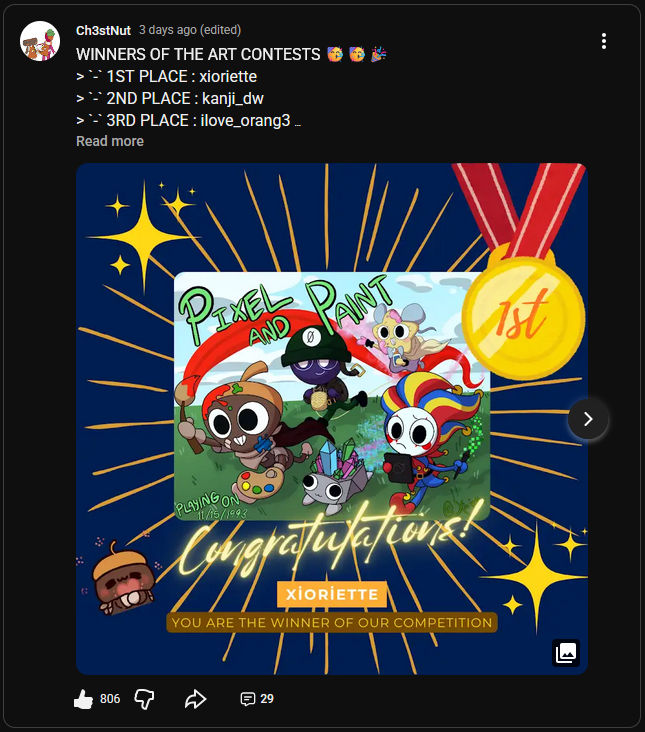 Xioriette's tweet photo. This piece was so fun to draw!
Thank you for the opportunity, it was such a pleasure!

Congrats to Ch3stNut for 200k subscribers!
https://t.co/GJ7e2f6Jhl https://t.co/rQKG7062o1