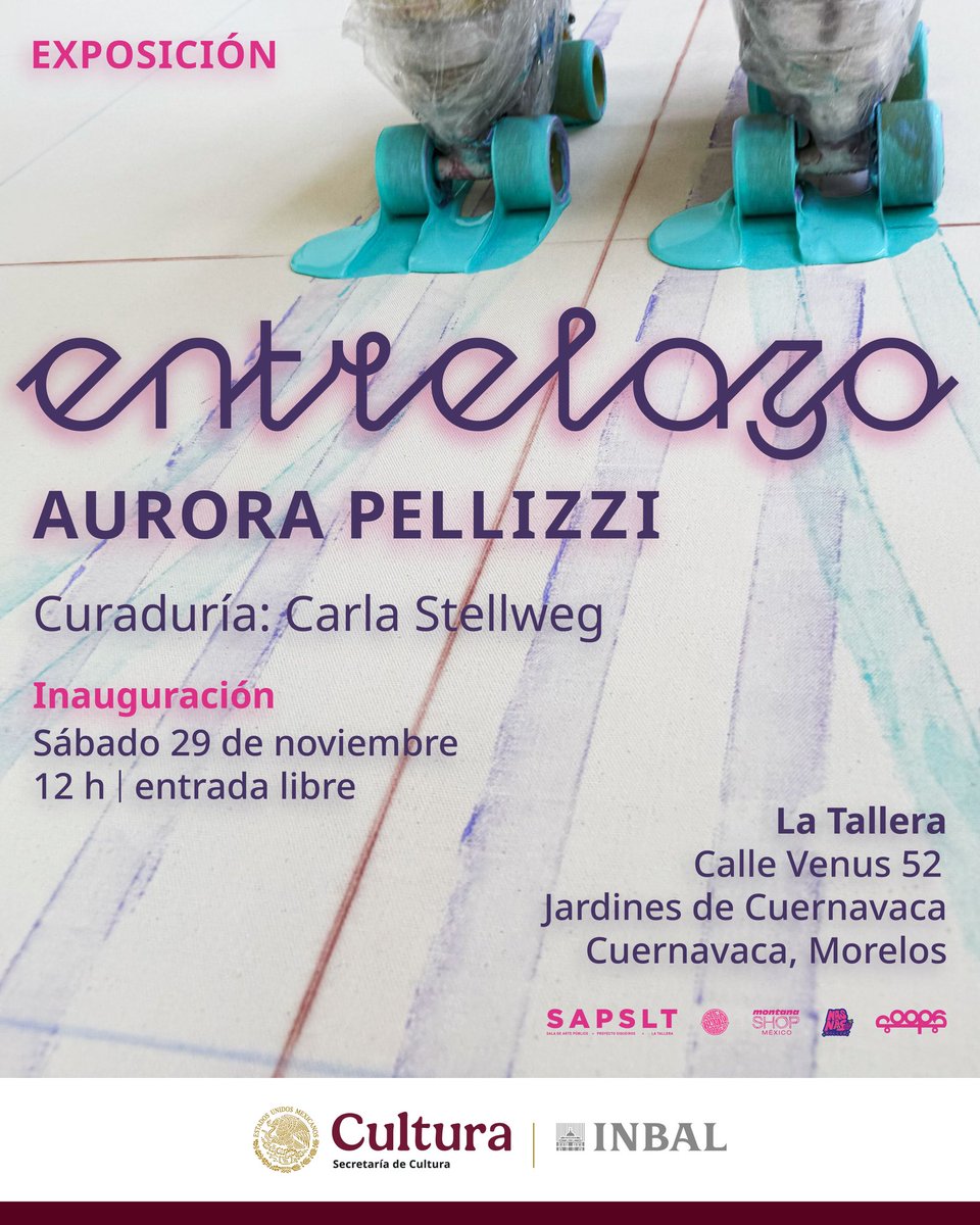 La Tallera presenta “Entrelazo”, exposición de Aurora Pellizzi que entrelaza textil, pintura y escultura a través de procesos manuales y colaboraciones con mujeres tejedoras y patinadoras.
🛼
🗓️ Sábado 29 de noviembre · 12 h
📍Venus 52, Jardines de Cuernavaca
🎟️ Entrada libre