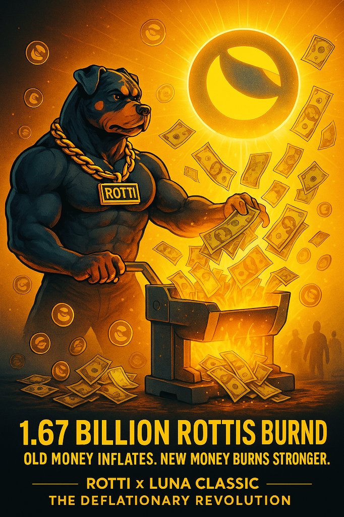 LuncRotti's tweet image. 🔥
1.67B #ROTTI BURNED 🔥

✔️No tax.
✔️No fees.
✔️No inflation.

Just pure deflation — the law of value❗

🌕

#USTC @garuda_defi @_Terraport_ @DLizo2 #Terra @Mike_11789 #FUN #Grdx #Crypto @cz_binance #BNB #Cookie #Do #Memecoin #Sele #Juris #kneel @i0j0j0j @FunLunc #Shib #Lunc
🔥