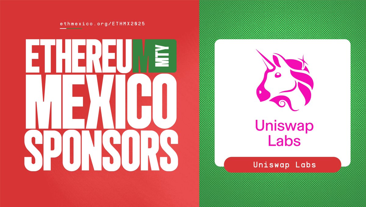ethereum_mexico's tweet image. 🦄🤝🤠 ¡Gracias @Uniswap Labs por ser parte de #ETHMexico2025! 🇲🇽

El mercado onchain más grande del ecosistema Ethereum. 🌐 Uniswap Labs impulsa productos esenciales para el mundo cripto: Herramientas seguras, abiertas y utilizadas por millones de personas en todo el mundo. 🌍✨