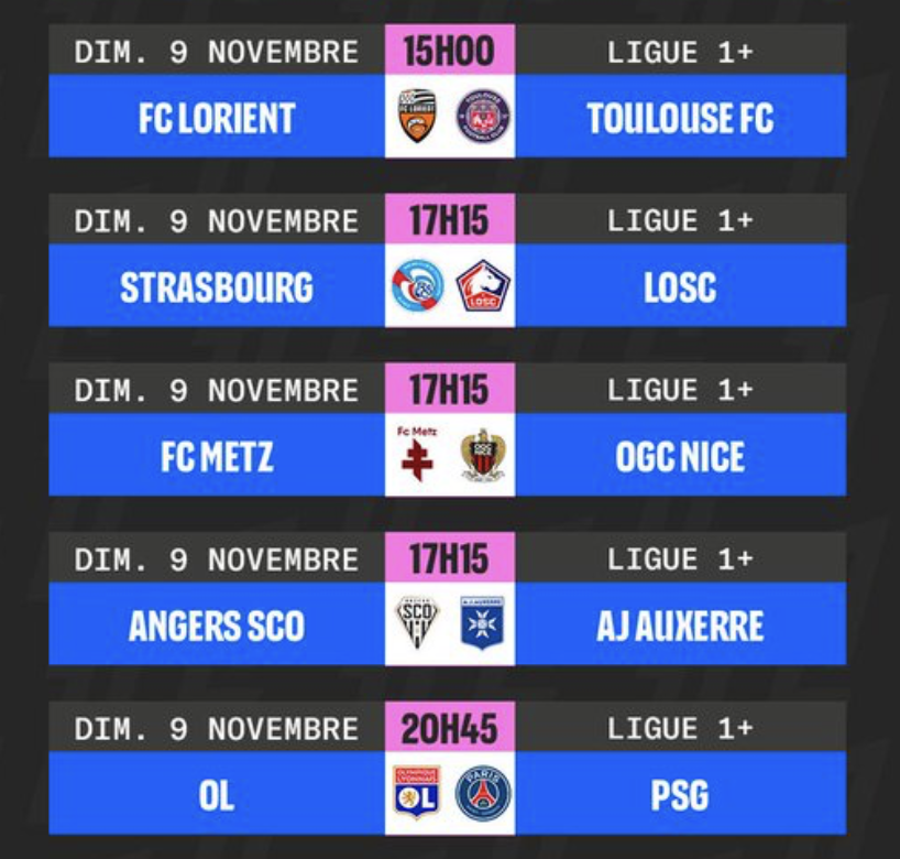 LATRIBUNEf0ot's tweet photo. Week-end animé en Ligue 1 ! 🚨
Juste avant la trêve, de belles affiches à regarder ce week-end. 
Marseille qui va devoir se défaire d'un Brest en grande forme. 
Un Strasbourg-Lille promesse d'un grand spectacle. 
Le bal se referme sur OL-PSG, occasion pour Paris de se racheter. https://t.co/LGPEXK6YTQ