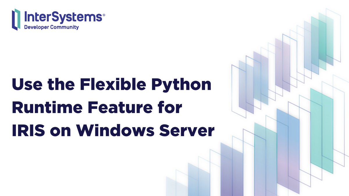 InterSystemsDev's tweet image. 🪟 Using #InterSystemsIRIS 2024.3 on Windows Server? #Python isn&apos;t bundled anymore, but now you choose the version! Learn how to set up the Flexible Python Runtime the easy way 👇

community.intersystems.com/post/use-flexi…

A bit of setup, a lot of flexibility — make embedded Python your own!