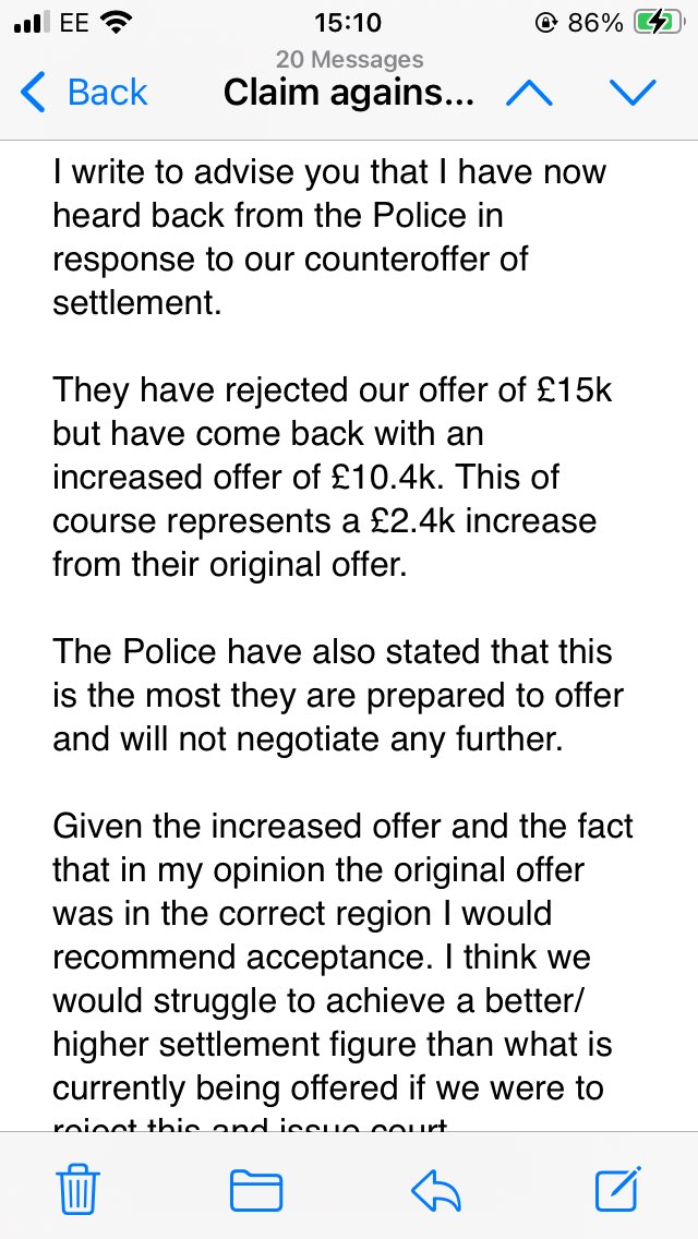 Mallen_88's tweet photo. From advocating for the male victim in our child SA case &amp; police failures he was awarded £10.4k compensation but despite seeing clear instructions 2charge on letter👇🏼 police only admitted liability for data breach &amp; not negligence! Which let him walk free from 3 of us victims! https://t.co/tXO10i0Qz7