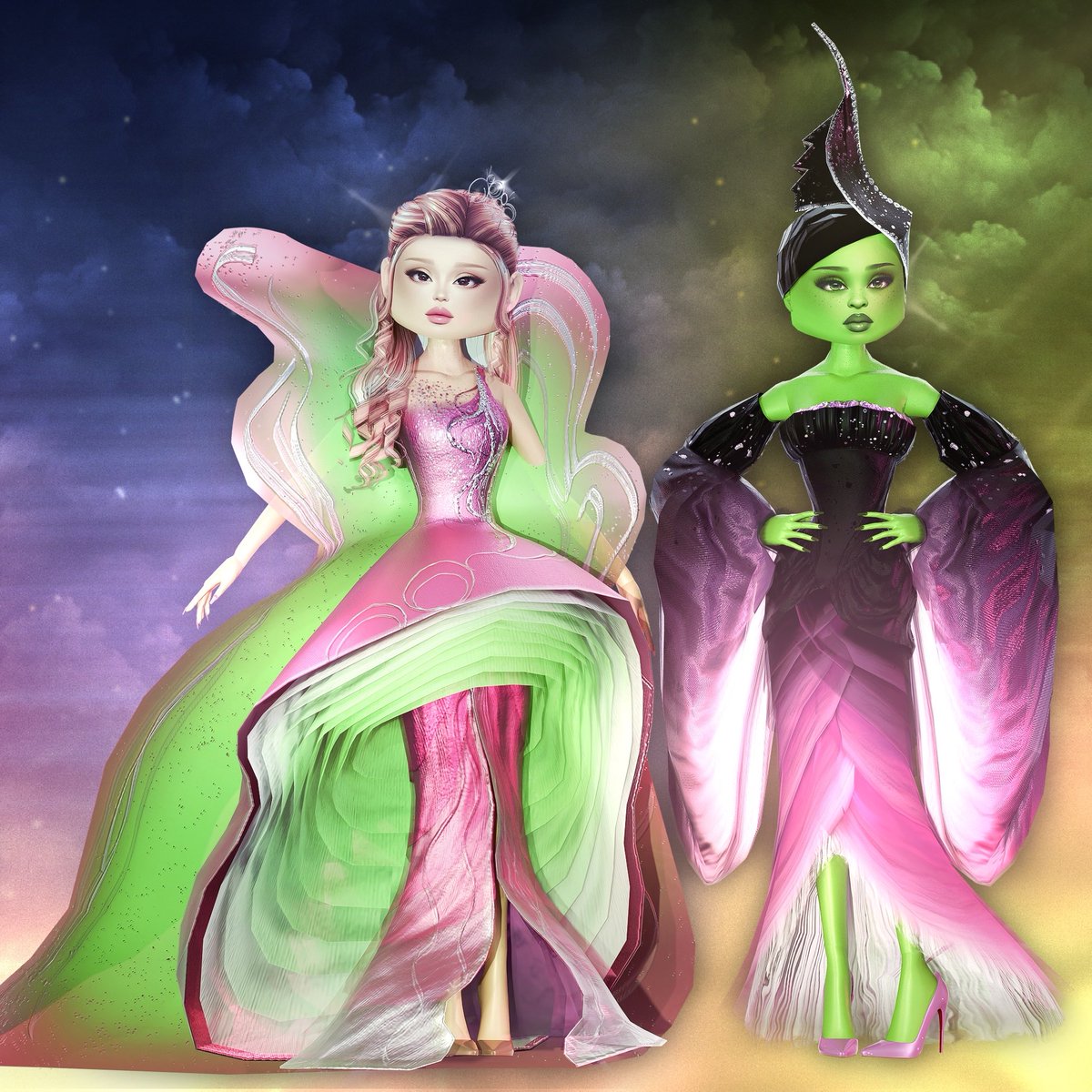 TheDTINews's tweet image. Oscar-winner Paul Tazewell has created new exclusive code item designs for the Dress to Impress x Wicked: For Good Collaboration Update.