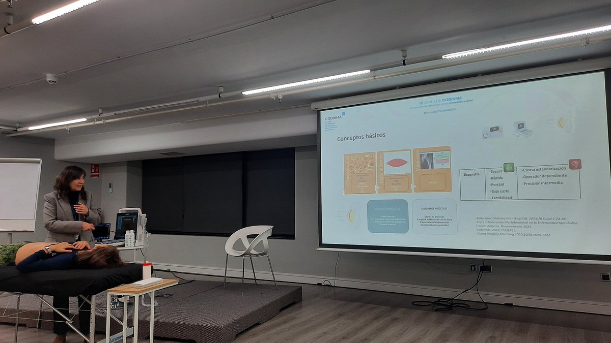 Finalizamos la tarde en las VII jornadas de <a href="/Codinma_DN/">Codinma_DN</a>  con un magnífico acercamiento a las posibilidades de las ecografia nutricional por la Dra. Pilar Matia