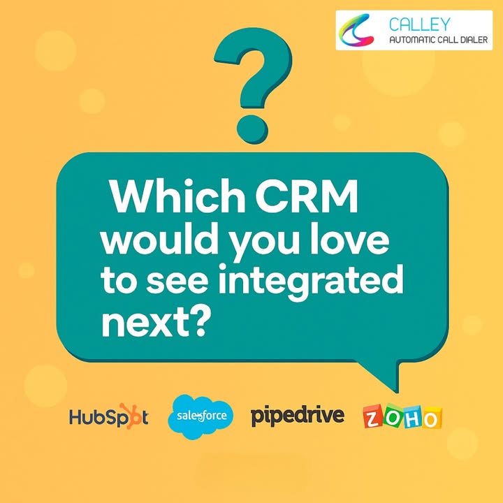 getcalley's tweet image. Which CRM would you love to see integrated with Calley next?
Your input helps shape the future of Calley integrations. 🚀

Drop your answers below ⬇️ 

Visit: bit.ly/4mlazvz?utm_so…

#AutoDialer #SalesPipeline #Zoho  #Business  #ColdCalling #LeadGen #CRM  #Sales  #Entrepreneur