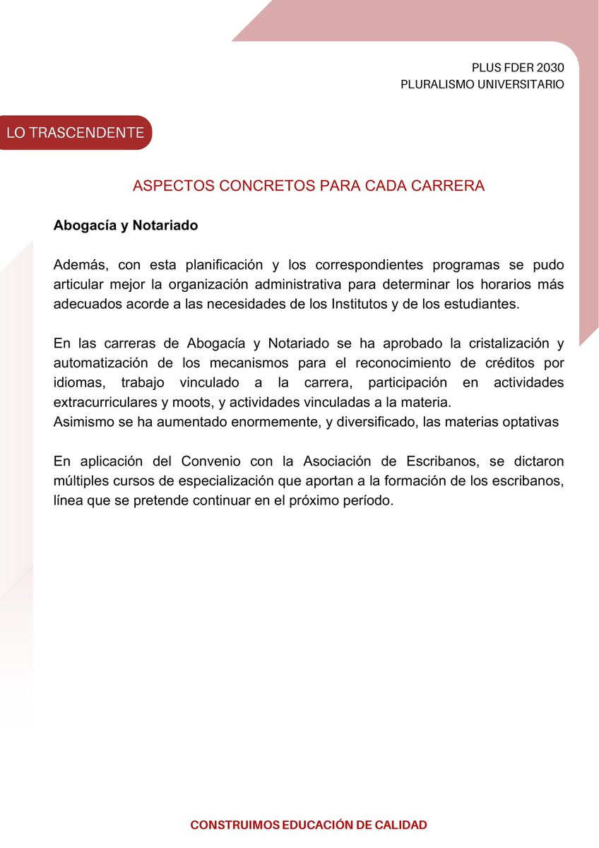 pluralismofder's tweet photo. Aspectos concretos para cada Carrera: Abogacía y Notariado.

#PluralismoUniversitario #FDer #EleccionesUniversitarias #PlusFDer2030 https://t.co/1ymdxbBYS3