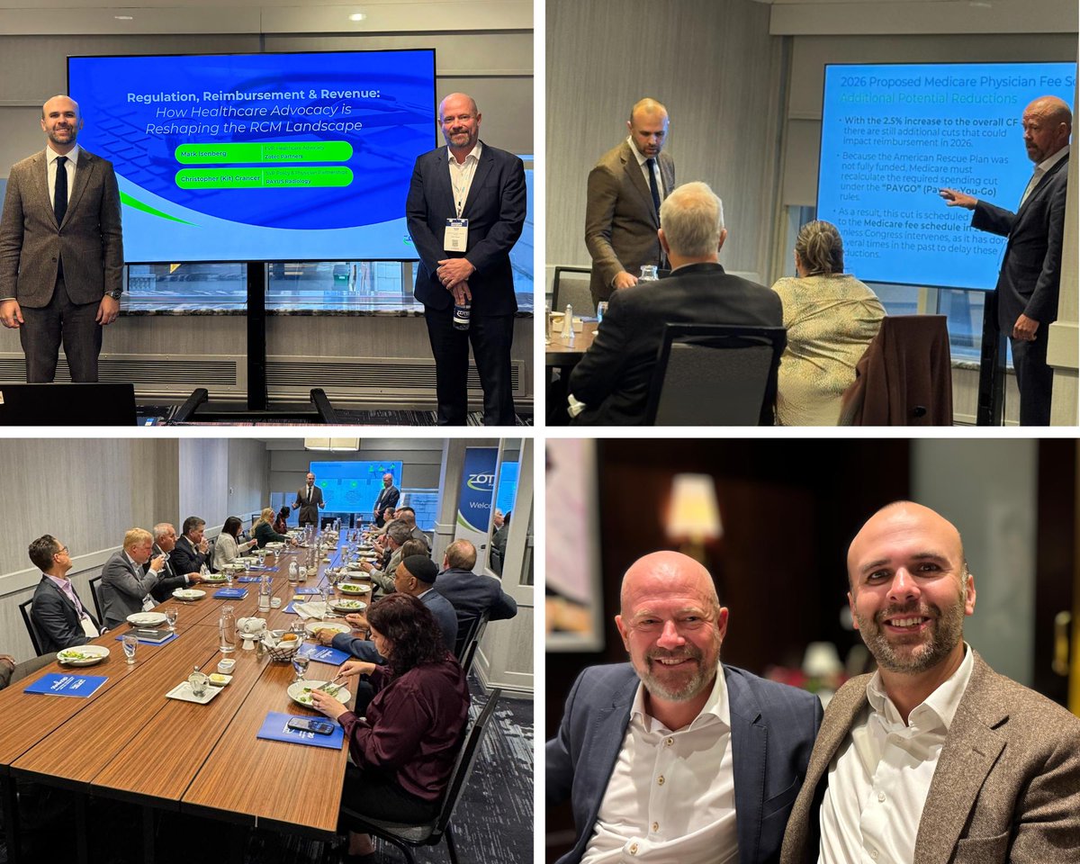 Great moments from the Becker's CEO + CFO Roundtable! 

Mark Isenberg &amp; Christopher Crancer spoke on how #advocacy is reshaping regulation, reimbursement &amp; revenue across the #RCM landscape. 📜💲

<a href="/ZotecPartners/">Zotec Partners</a> <a href="/BeckersHR/">Becker's Hospital Review</a> <a href="/BeckersASC/">ASC Review</a> <a href="/RAYUSradiology/">RAYUS Radiology</a>