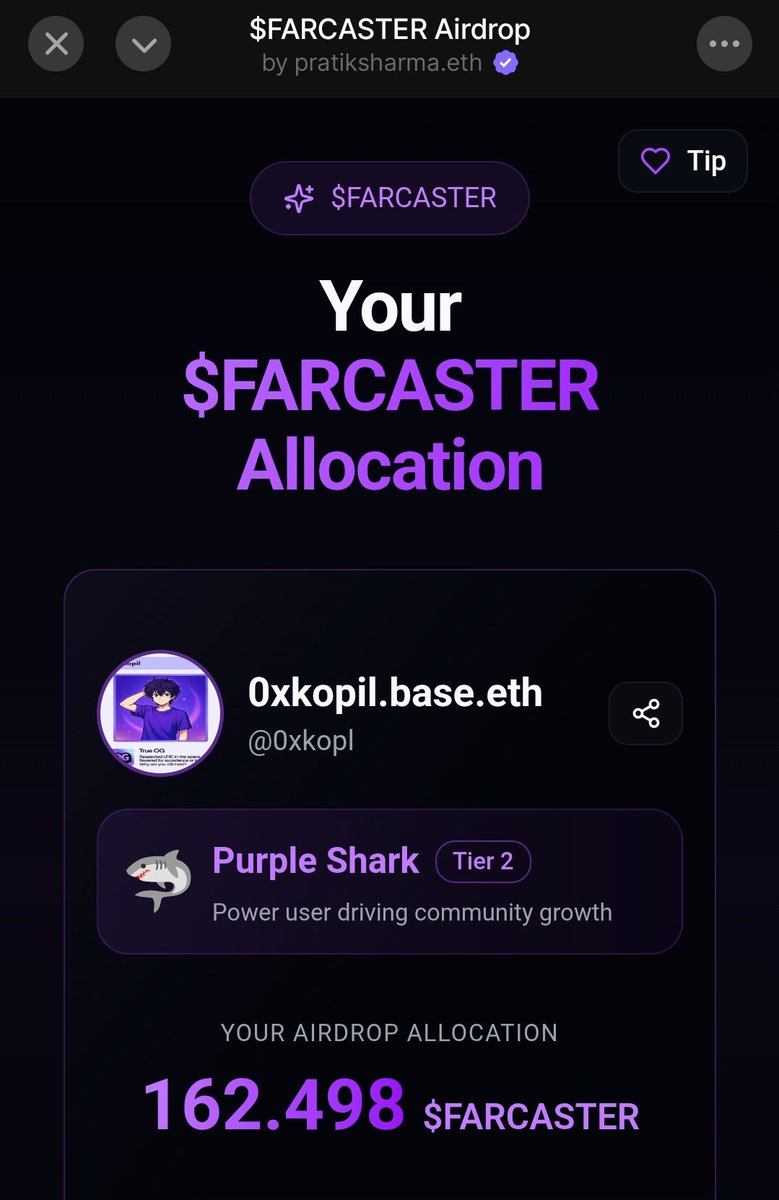Farcaster  Airdrop için çok erken olduğunu  düşünüyorum birileri app yapmış eğlenceli olmuş  $Base ve #Farcaster  token erken olduğunu defalarca söyledim devam EDELİM bir rehber arıyorsanız alıntı tviti okuyunuz! 👇