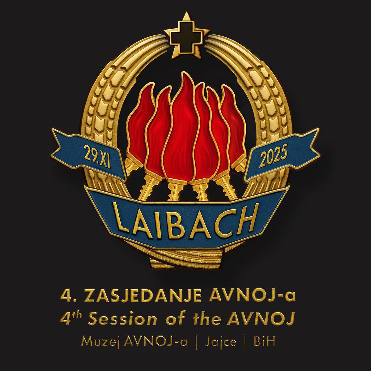 Kako jaka najava za koncert Laibacha u Jajcu.