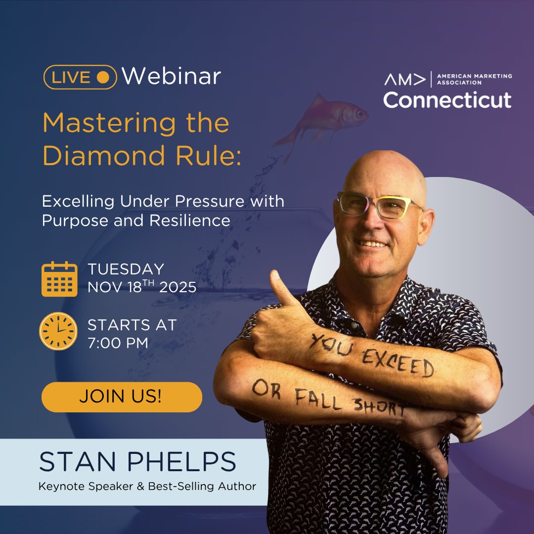 💎 Learn to lead under pressure!

Join Stan Phelps for Mastering the Diamond Rule: Excelling Under Pressure with Purpose &amp; Resilience.

🗓 Nov 6 | 7–8 PM
💻 Virtual event

RSVP 👉 zurl.co/Hbqtp

#AMACT #Leadership #Resilience