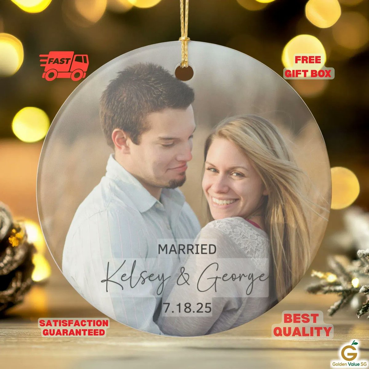 GoldenValueSG's tweet image. Celebrate your love story with our Custom Photo Engagement Ornament! The perfect personalized gift for the newly engaged couple. 💍 Order yours now 👉 go.goldenvaluesg.com/iZL0 ✨
#EngagementKeepsake #FutureMrAndMrs #WeddingAnnouncement #customornament #newlyengaged
