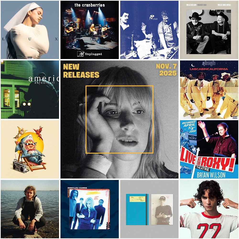 New releases out today from Hayley Williams, Rosalía, @willienelson, <a href="/drain831/">drain831</a>, @the_cranberries, <a href="/marktuan/">Mark Tuan</a> CDs, Hüsker Dü, <a href="/americfootball/">American Football</a> LP, Sombre, and reissues from Mac Demarco, @brianwilsonlive, <a href="/thepharcyde/">the pharcyde</a>, and @emmylousongbird.

#NewMusicFriday
