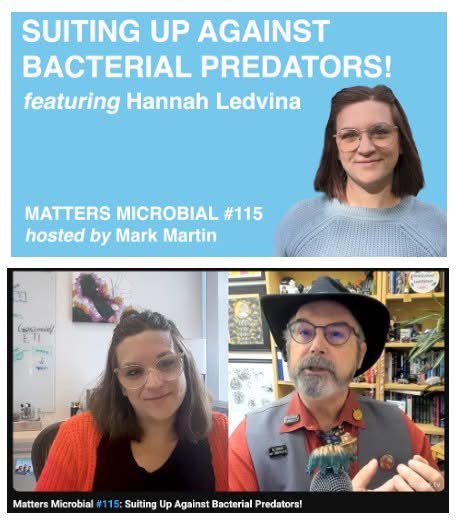 markowenmartin's tweet photo. Friday means a new #MattersMicrobial podcast. This week, Dr. Hannah Ledvina joins the #QualityQuorum to chat about how bacteria can shield themselves against Bdellovibrio attack! Please spread the #GoodMicrobialWord. @univpugetsound @ASMicrobiology
https://t.co/yghGfkf8bj https://t.co/YxuT9eFVmX