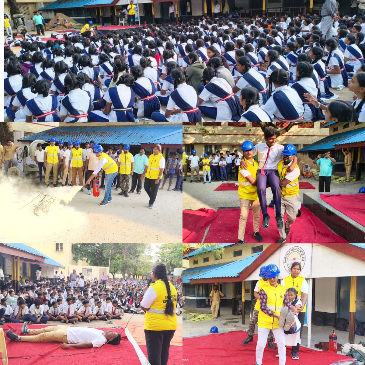 SCRCivilDefence's tweet image. Civil Defence demo was held at Railway School, Guntakal (06.11.2025), where students learned rescue techniques,CPR, first aid, and fire safety. Conducted under the guidance of DEO/GTL &amp;amp; Sr. CDI effectively led by GTL CD Instructors
@RailMinIndia @DGFSCDHG  @SCRailwayIndia @drmgtl