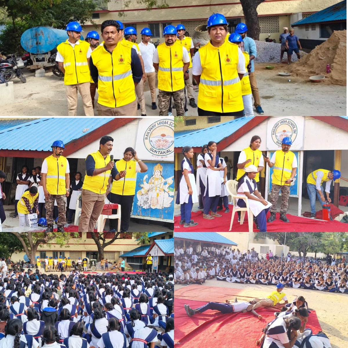 SCRCivilDefence's tweet image. Civil Defence demo was held at Railway School, Guntakal (06.11.2025), where students learned rescue techniques,CPR, first aid, and fire safety. Conducted under the guidance of DEO/GTL &amp;amp; Sr. CDI effectively led by GTL CD Instructors
@RailMinIndia @DGFSCDHG  @SCRailwayIndia @drmgtl