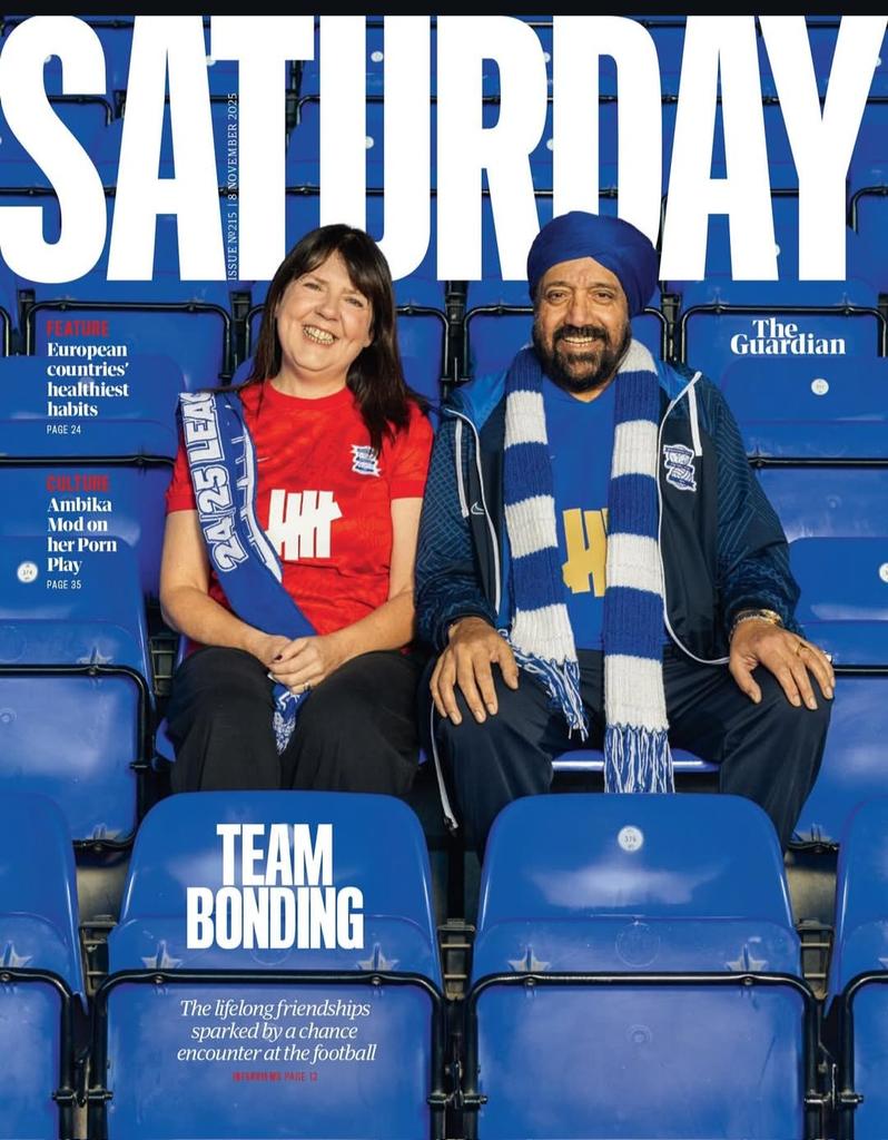 Blues fans... don't miss this heartwarming story tomorrow💙👀

<a href="/BCFC/">Birmingham City FC</a> | <a href="/guardian/">The Guardian</a> | <a href="/TomBrady/">Tom Brady</a> 
Front cover 📸: Fabio De Paola

#bcfc #keeprighton #teambonding #blues4all