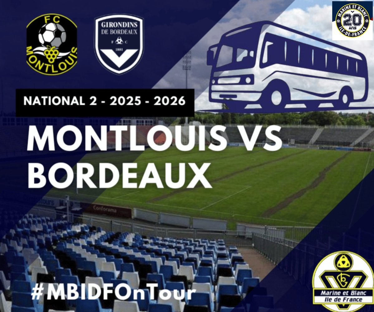 MBIDF's tweet image. Un grand stade, une série de victoires à poursuivre...

Pas le choix, on l'attendait, le voici : dép' en BUS !

Et en bus OFFERT pour tous nos membres !

Viens pousser ton équipe contre Montlouis et kiffer ton déplacement ! 💙🤍

TOUS À TOURS !!! ⤵️ urlr.me/VEyKYT
