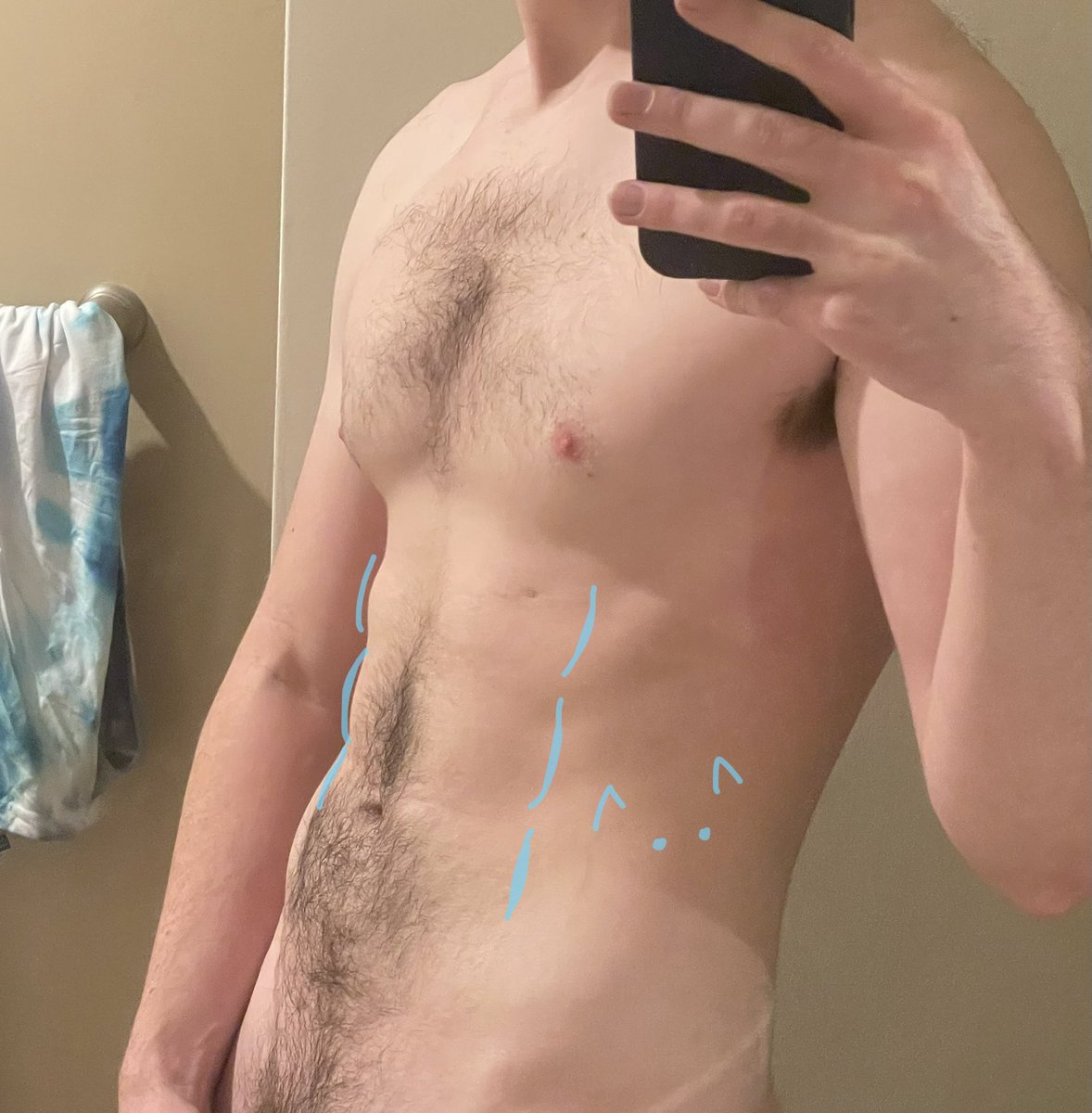 Verrry slowly starting to see my abs. I think I need to lose around 10 more pounds for them to be easily visible, but progress has been very nice to see :3