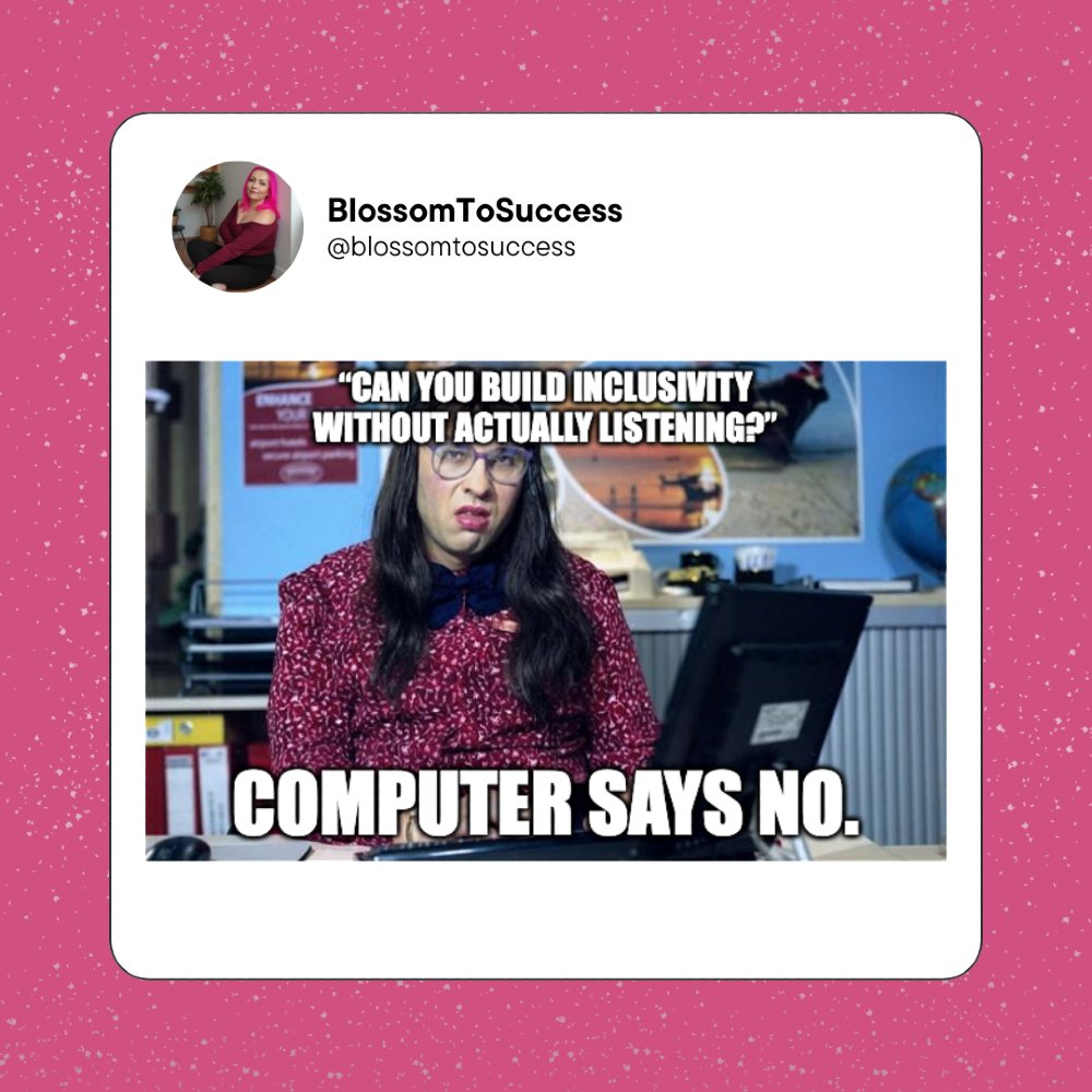 BlossomToSucces's tweet image. Some people confuse “talking louder” with “being inclusive.”
Spoiler alert: Inclusivity isn’t a vibe you declare, it’s something you build, with actual listening.
#InclusiveLeadership #ListenAndLearn #SocialTruths