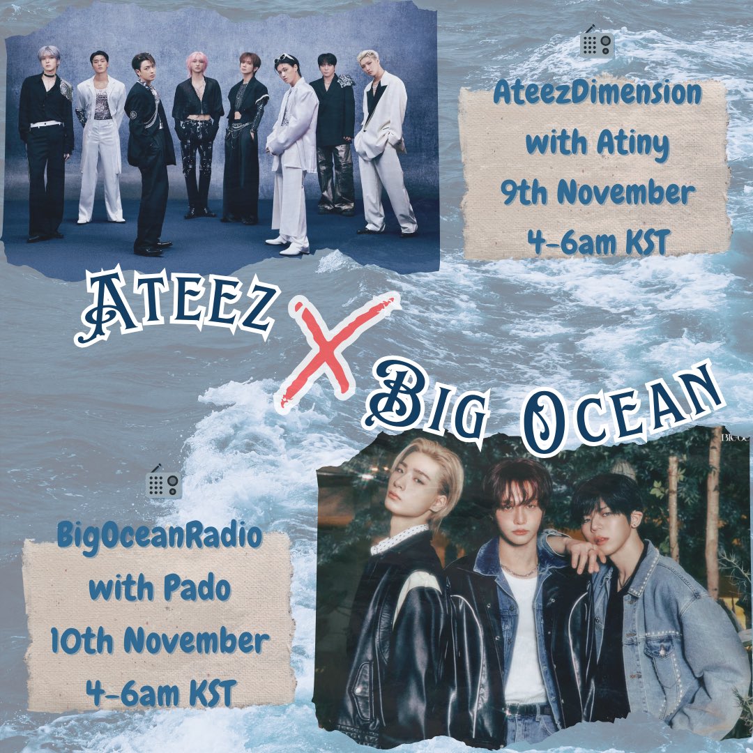 You’re invited to a Stationhead collab with <a href="/big_ocean_radio/">Big_Ocean_Stationhead</a> &amp; <a href="/AteezDimension/">AteezDimension</a> 

🐠🌊Big Ocean x Ateez 🏴‍☠️🐟

⏰ 9th November,4-6am KST on stationhead.com/ateezdimension 

⏰10th November, 4-6am KST on stationhead.com/bigoceandk

We hope you can join us 😎
 <a href="/Big_O_cean/">Big Ocean_official</a> <a href="/ATEEZofficial/">ATEEZ(에이티즈)</a>