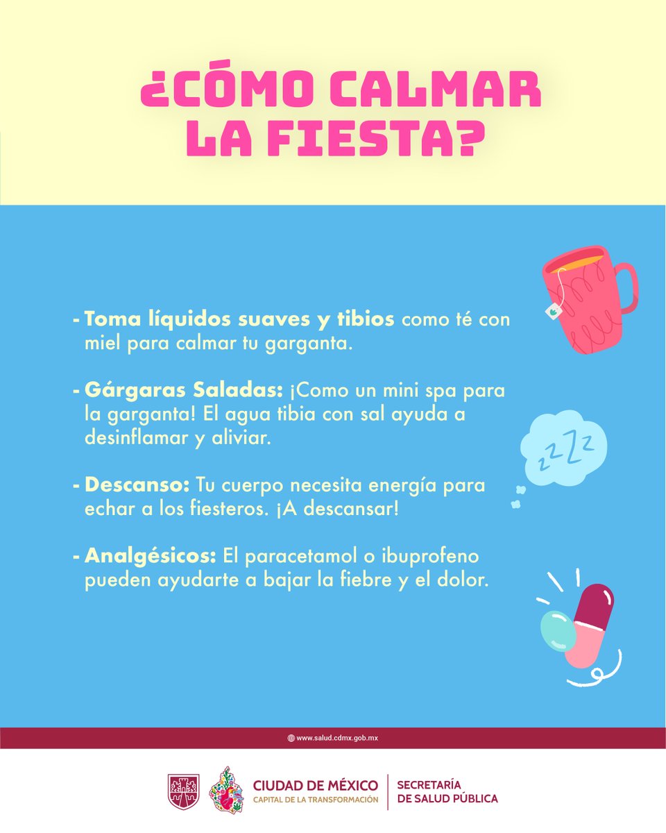 SSaludCdMx's tweet photo. 🚨 ¿Tienes dolor de garganta? ¡No arriesgues tu salud!
Recuerda: no te automediques. Si tienes molestias, visita a tu doctor, doctora para un diagnóstico y tratamiento seguro. Una revisión a tiempo hace la diferencia.
#EnfermedadesRespiratorias #Faringitis #SecretaríadeSalud https://t.co/0o84EwqKB8