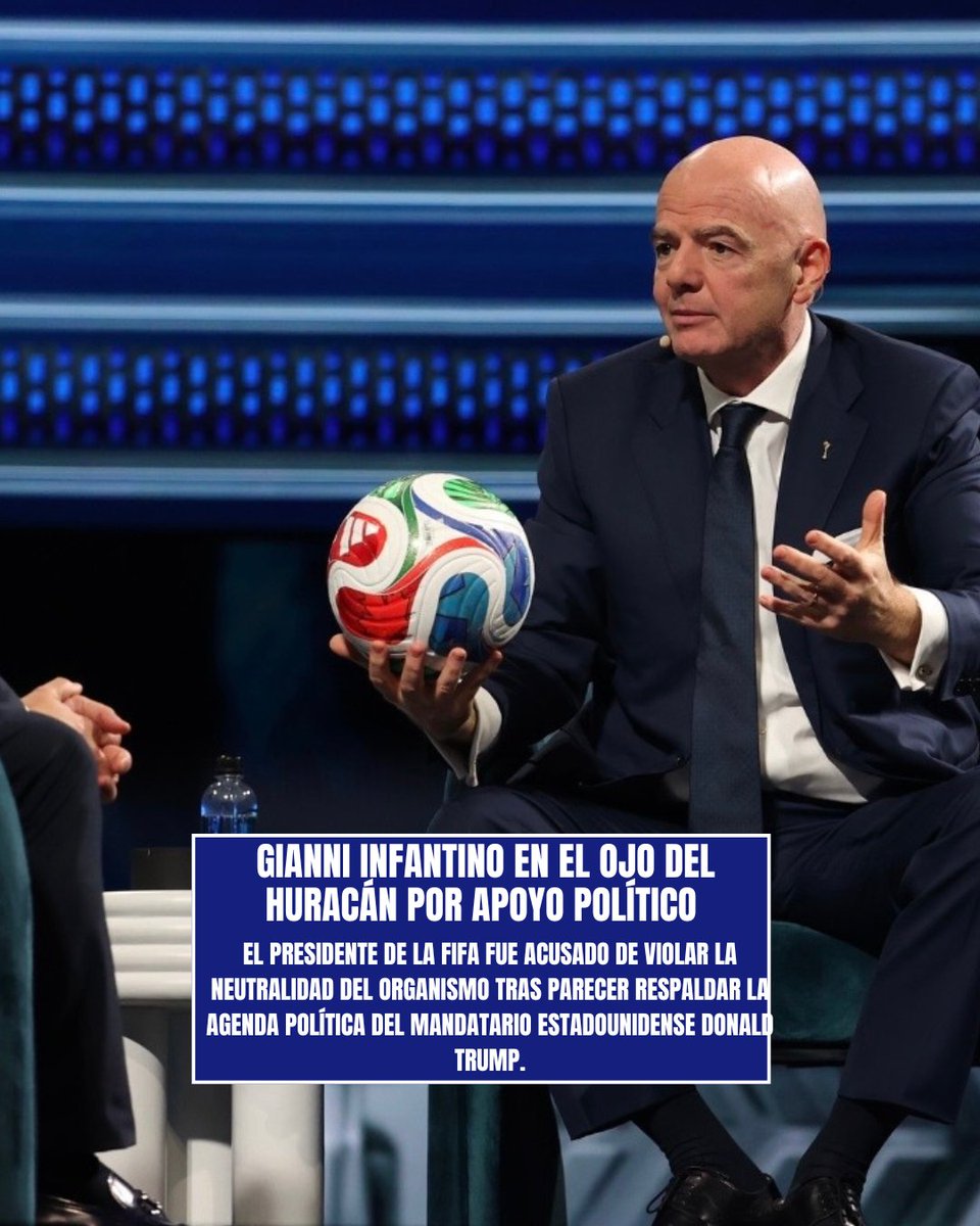 ⚠️ Gianni Infantino fue acusado de violar la neutralidad de la FIFA por parecer respaldar la agenda política de Donald Trump. La polémica crece en el mundo del fútbol. 🗣️
