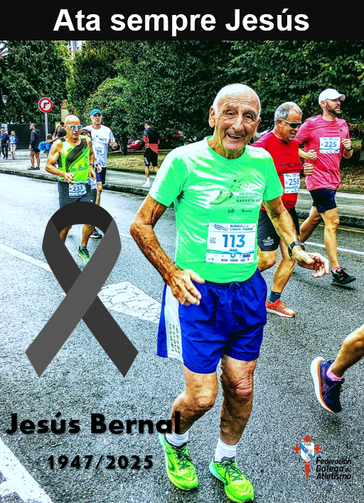atletismogalego's tweet photo. 𝙁𝙤𝙣𝙙𝙤 𝙨𝙚𝙣𝙩𝙞𝙧
Con fondo sentir temos que lamentar o falecemento no día de hoxe de Jesús Bernal, atleta popular moi querido e coñecido nos circuitos de ruta da nosa comunidade e por toda a familia atlética.
Boa última carreira Jesús! https://t.co/GnmWTTdM3q