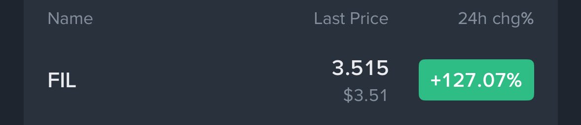XrpDavid's tweet photo. I waited 3 years to buy the bottom again. I bought fil between 70c and $1.50 DCA. People telling me the crash wont happen it’s too bullish. Look at me now 😍 many more daily gains like this to follow we’ve not even began alt season yet. Generational wealth about to be printed 💵 https://t.co/leMgNSqkkN
