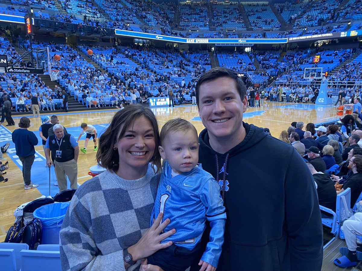 Throwback to Sam’s first Carolina basketball game. Man, I wish we were back in Chapel Hill this weekend. #GoHeels #GDTBATH 🐏