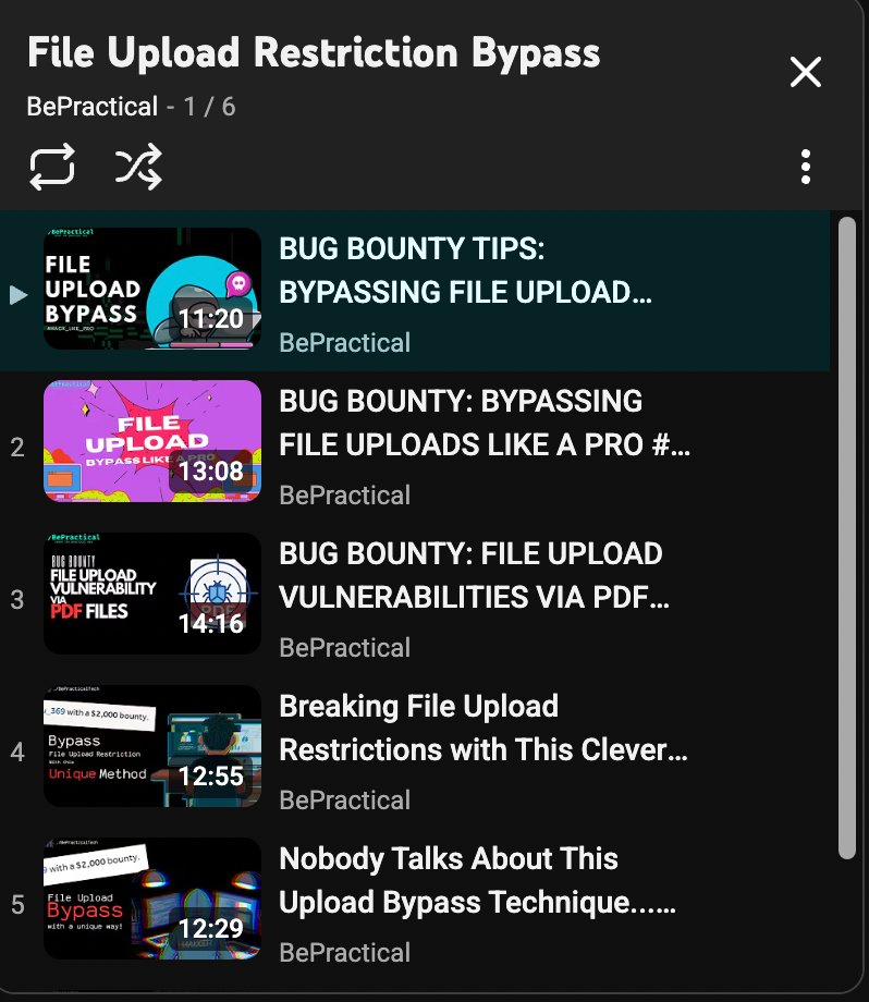 thehacktivator's tweet image. Want to master file upload flaws and actually bypass real-world restrictions?

I made a hands-on YouTube playlist that walks through practical techniques and live demos to bypass file upload protections.

Completely FREE. Watch the playlist youtube.com/watch?v=8Tq4EU…