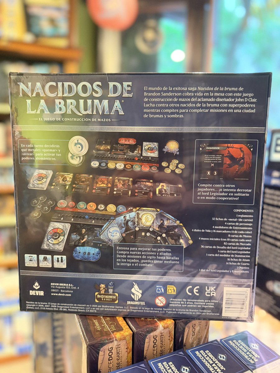 Nacidos de la Bruma, el juego de mesa de construcción de mazos  basado en el universo de Brandon Sanderson ya en stock 

Incluye modos en solitario, cooperativo y competitivo. 

cuartodejuegos.es/products/nacid…