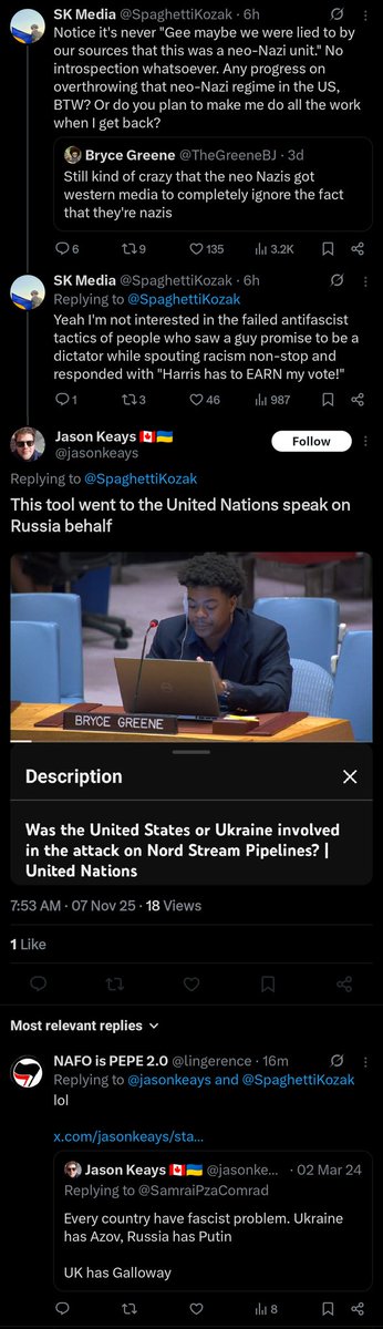 Realized Nafo Magoo had unblocked me while reading spaghetti nazi saying Azov are not nazis.

Instablocked when I linked him saying Azov are fascists.

Fucking 🤡