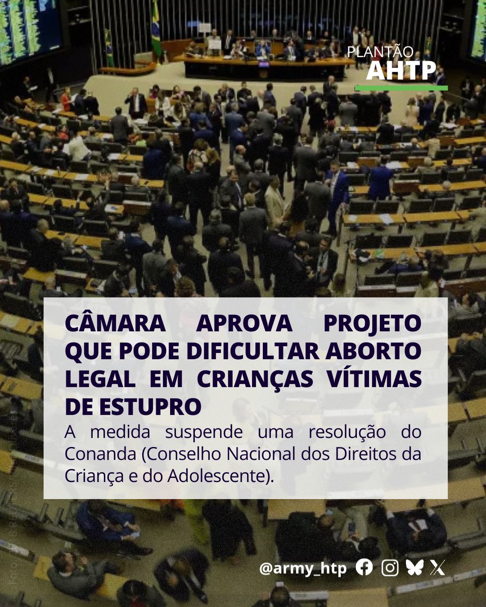 ARMY_HTP's tweet photo. 🚨PLANTÃO AHTP🚨

A Câmara dos Deputados aprovou, na noite de quarta-feira (5), por 317 votos a 111, um projeto de decreto legislativo que pode dificultar o acesso de crianças e adolescentes vítimas de violência sexual ao aborto legal. A proposta segue agora para o Senado Federal.

Acesse o site e assine o abaixo-assinado para pressionar o Senado para votarem CONTRA: https://t.co/R1qzLB0rQD 

CRIANÇA NÃO É MÃE
PDL DA PEDOFILIA NÃO
CONGRESSO INIMIGO DAS CRIANÇAS
#ArmyContraPDLdaPedofilia