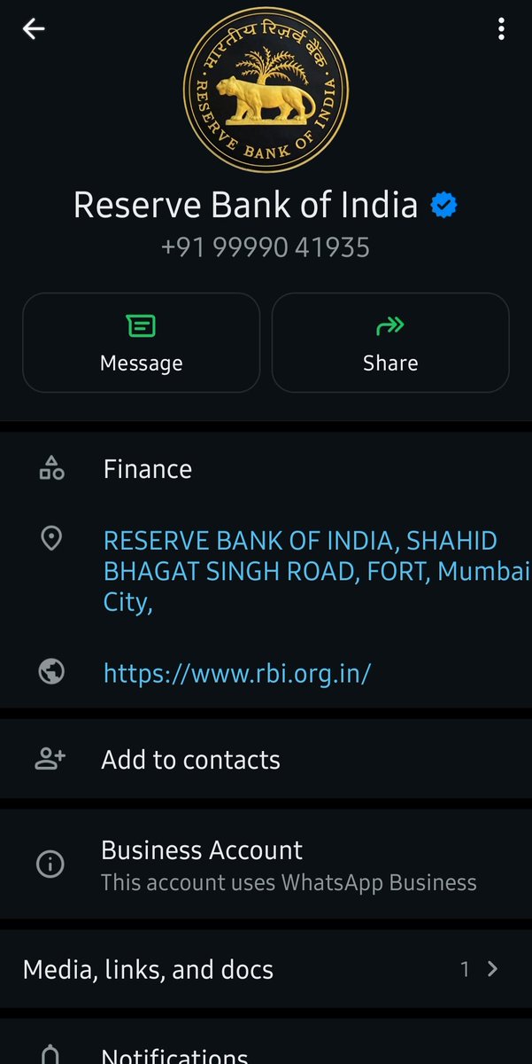 deep_anchor's tweet photo. @RBI  This number is sending me WhatsApp messages frequently with website links and all....us this really RBI? Please check. Thanks. https://t.co/dlwALFr4cG