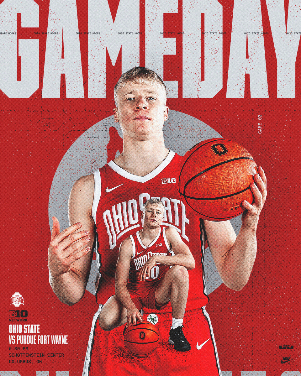 OhioStateHoops's tweet photo. Gameday in Columbus‼️

🆚 Purdue Fort Wayne
⏰ 6:30PM
📍 Schottenstein Center
📺 Big Ten Network
🎟️ https://t.co/GGW2dvtzjB

#GoBucks | #FightToTheEnd https://t.co/HGnP9wvKki