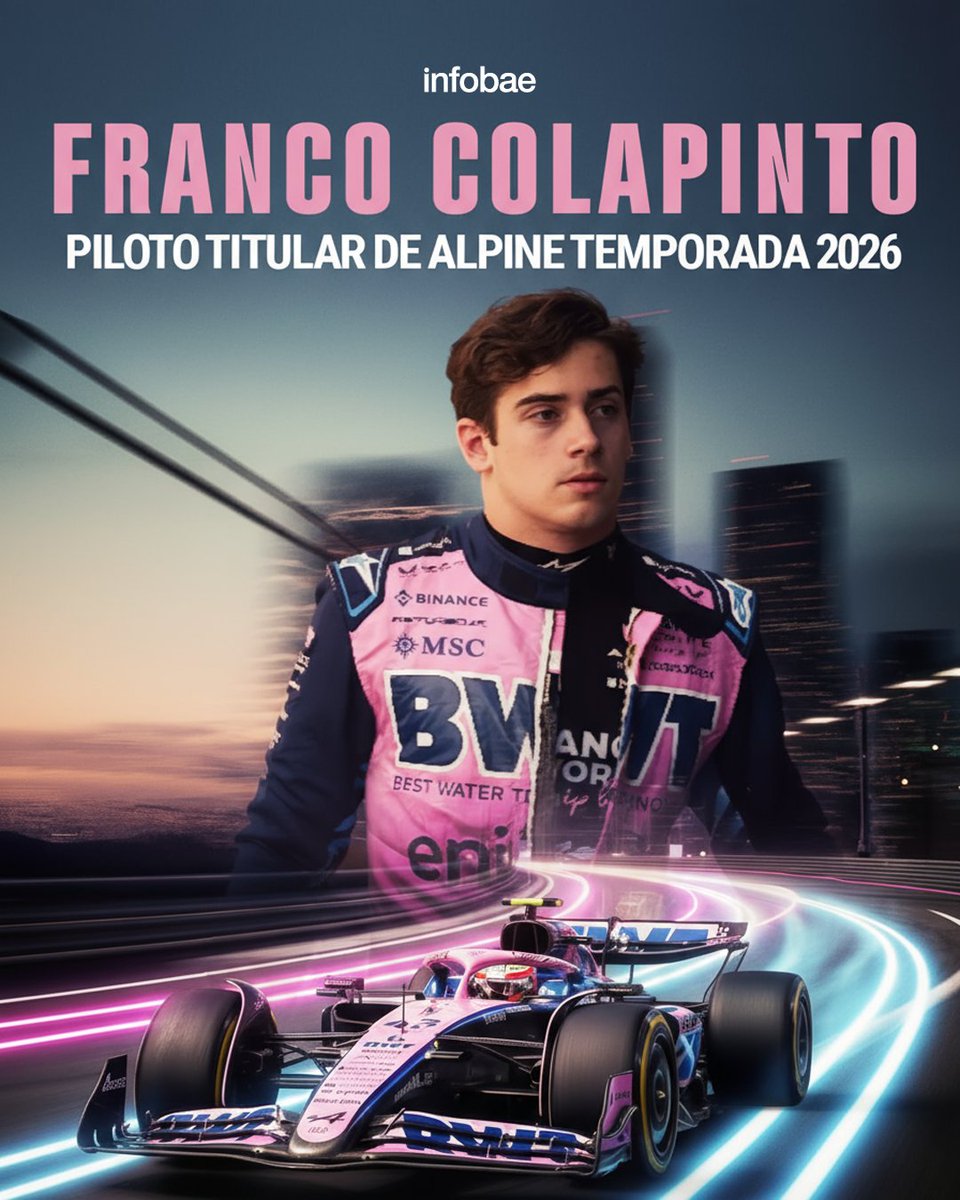 Franco Colapinto seguirá en la Fórmula 1: Alpine lo confirmó como piloto titular para la temporada 2026 infob.ae/4nEITlj