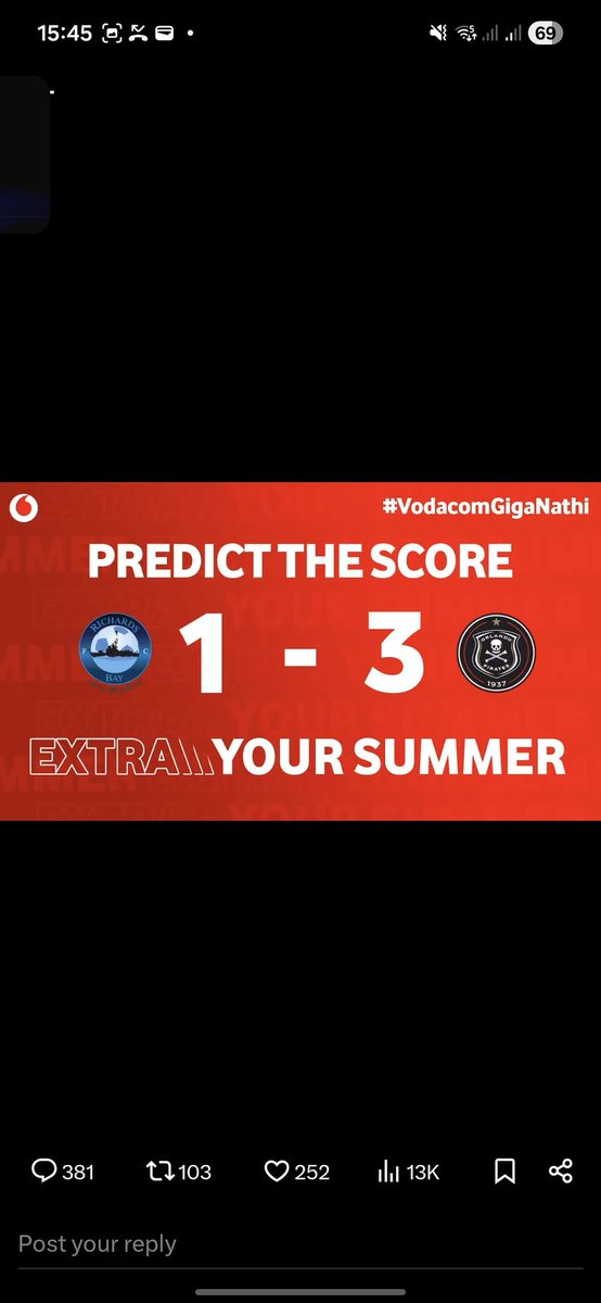 LufunoRocks's tweet photo. @Vodacom @RichardsBayFC_ @orlandopirates @VodaPay #vodacomGiganathi https://t.co/e0yatjfFc1