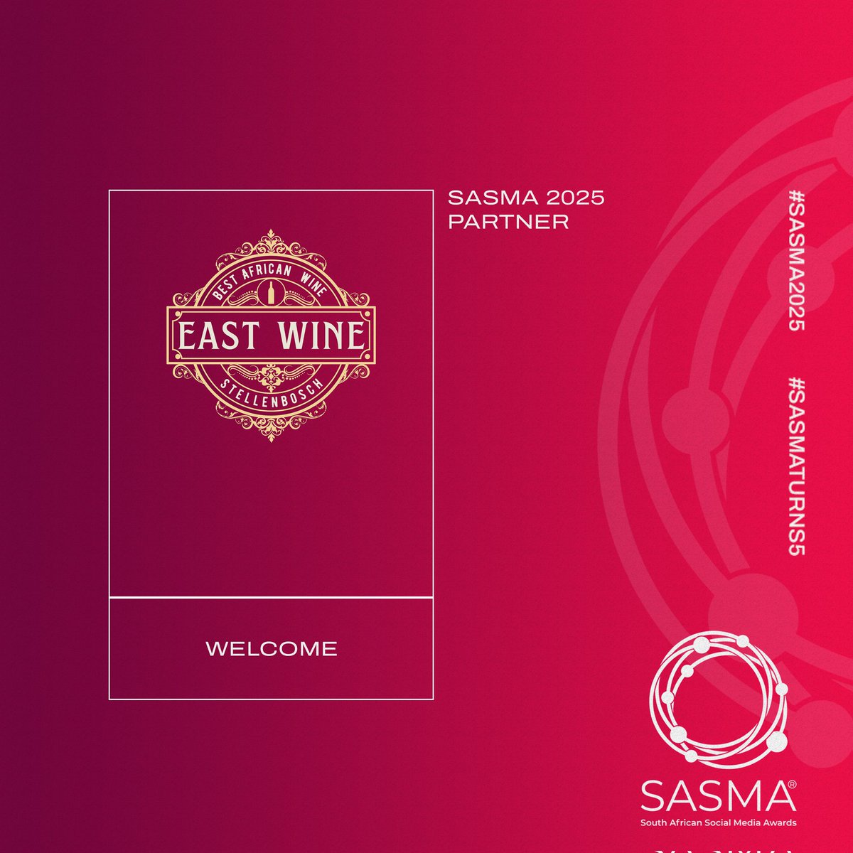 SMAWARDS_ZA's tweet image. Raising a glass to partnership and prestige! 🍷
Join us in welcoming East Wine Stellenbosch to the SASMA 2025 family — where creativity meets class. 👑
#SASMA2025 #SASMATurns5 #EastWine #KingsAndQueensOfMzansi