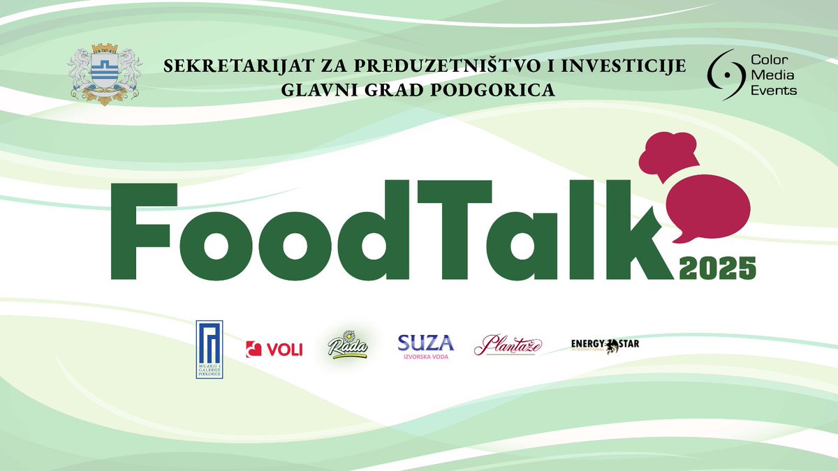 ColorMediaCom's tweet image. Food Talk 2025 stiže u Podgoricu! 10.11, JU Muzeji i galerije Podgorice (Marka Miljanova 4). Organizuju Color Press Group &amp;amp; Color Media Events, pod pokroviteljstvom Sekretarijata za preduzetništvo i investicije Glavnog grada Podgorice. @GradPg @MuzejGalerijePG
#FoodTalk2025