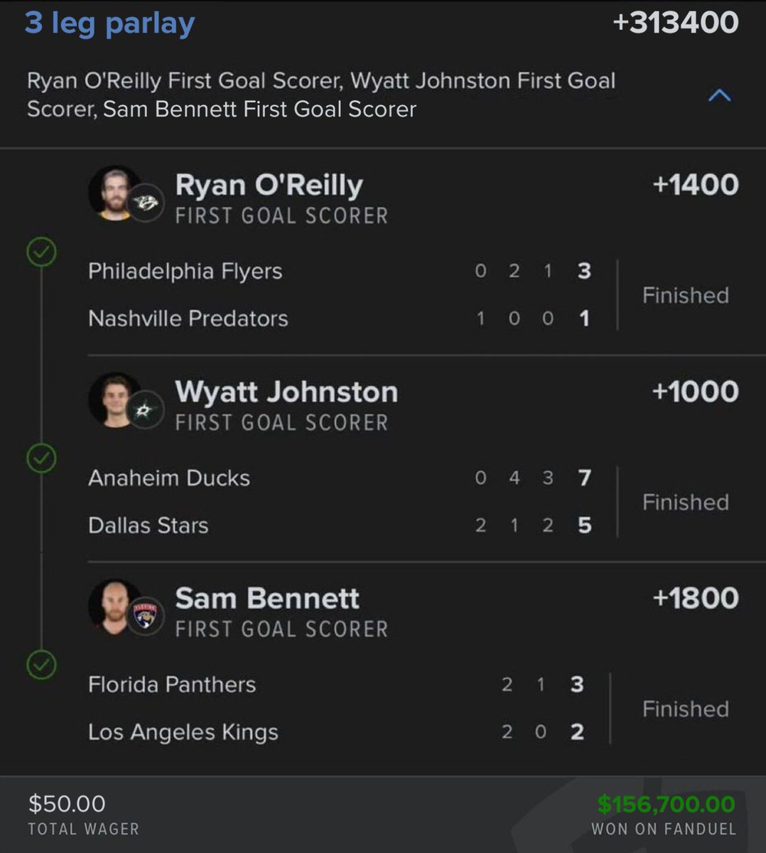 pickslikepete's tweet photo. THEY SAID NHL PARLAYS DON’T HIT… 

WELL WE JUST MADE HISTORY 😭🔥

+313400 CASHED ‼️ TURNED $50 INTO $156,700 💰💰

WE COOKED  AGAIN 🍳🔥 BOOKS IN SHAMBLES 😭💀

$1,000  to everyone that LIKE + RT + COMMENT 💸💸 https://t.co/Lv5hvLInL2