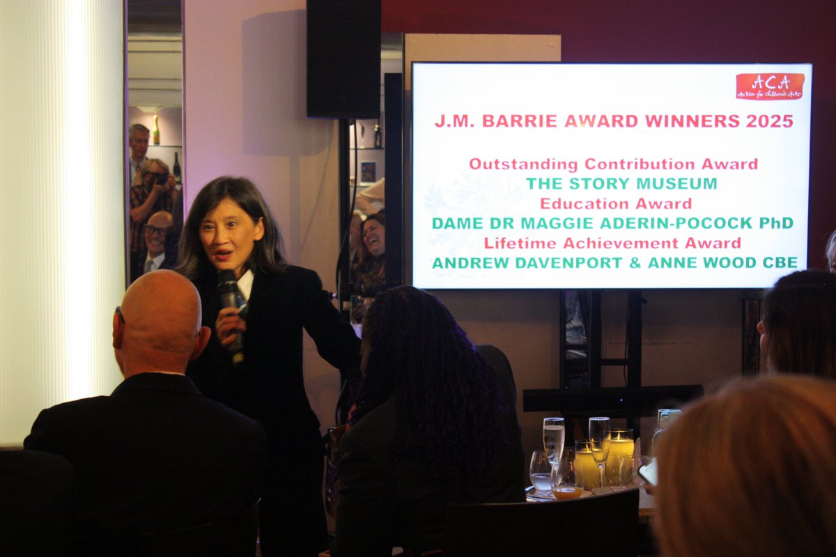childrensarts's tweet image. Wonderful celebration-J.M. Barrie Awards yesterday @DMTWestEnd sharing the unique talents of our AMAZING winners! - OUTSTANDING ACHIEVEMENT AWARD @TheStoryMuseum - EDUCATION AWARD - Dame Dr Maggie Aderin-Pocock PhD - LIFETIME ACHIEVEMENT AWARD Anne Wood (CBE) + Andrew Davenport