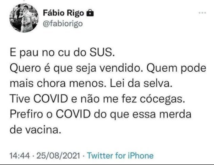ai tu vai ver do outro lado e temos isso, tamo fudido