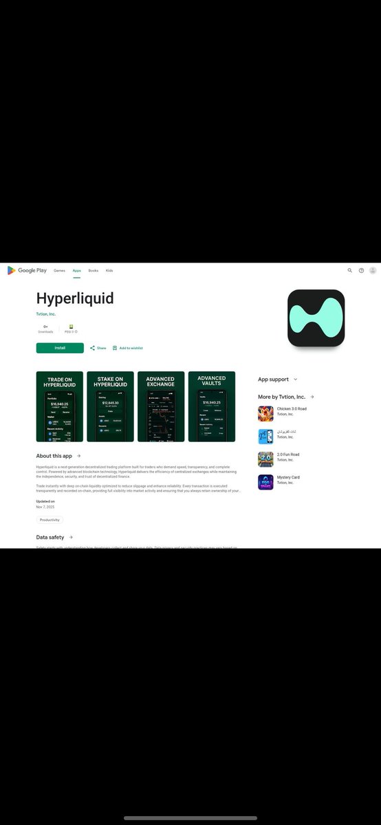 Wanna losse your fund 
Fake hyperliquid app on playstore ...
<a href="/HyperliquidX/">Hyperliquid</a>