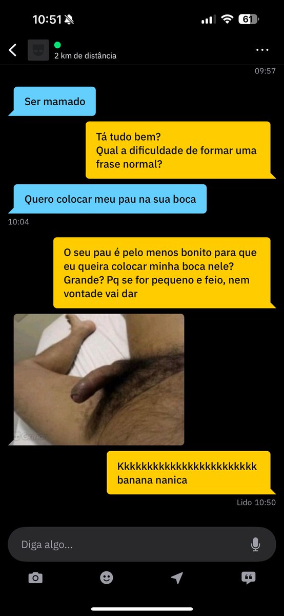 Porque tem tanta gente imbecil nesse aplicativo? O cara não sabe falar uma frase completa, e depois vem marrando mixaria, aff