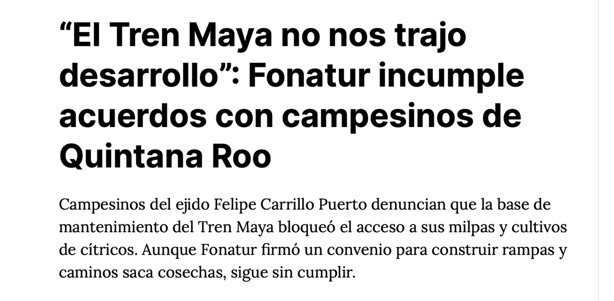 acastilloDC's tweet photo. El Tren Maya no llevó turistas ni empleo. Llevó soldados, vallas y despojo. Fonatur prometió caminos para sacar las cosechas; hoy los campesinos tienen que brincar una malla para entrar a sus tierras. @Pajaropolitico https://t.co/wzHeySNtvY