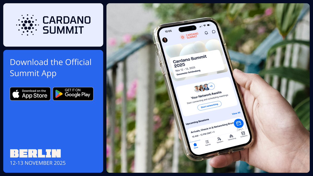 The official Cardano Summit app is here. 📲 Plan your agenda, connect with  attendees, and stay updated with everything happening in Berlin. Download  the @Bizzabo app, search Cardano Summit, and sign in