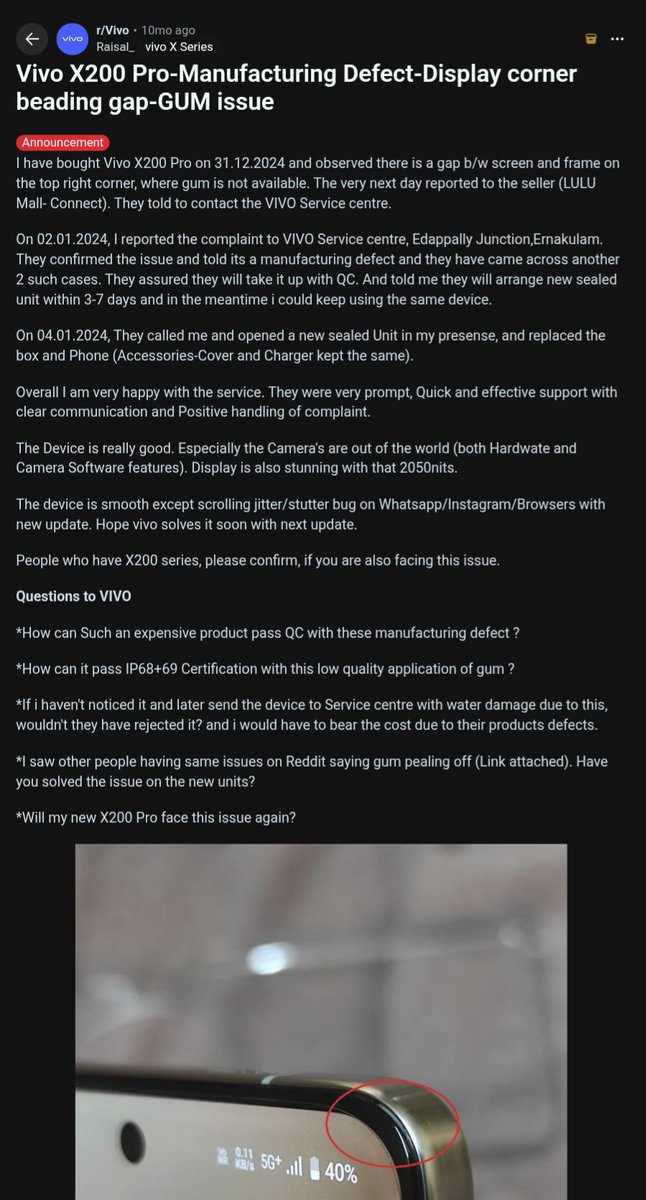 Next-gen IQOO/VIVO devices are on the Horizon, those who are planning, BE AWARE of what you're investing in

iQOO/VIVO flagships are a lottery, they have very poor QC in their production lines, because they approve large tolerances

Last year many people suffered because of this-